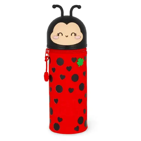 Legami - Kawaii Astuccio Scuola 2 in 1 in Morbido Silicone, Ladybug