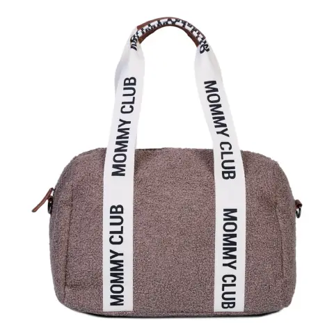 Borsa Cambio Mommy Club Signature in Tela Teddy Soft Brown Childhome