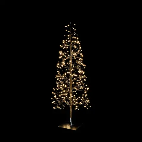 Albero di Natale Faggio Slim 1224 LED, Altezza 210 cm, Finitura Nero
