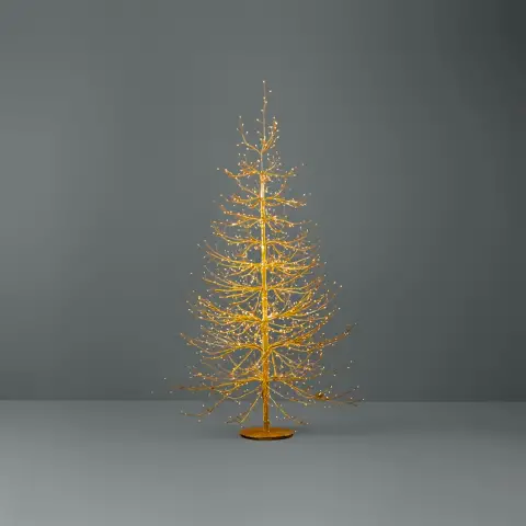 Albero di Natale Faggio Classico 1440 LED, Altezza 150 cm, Finitura Oro