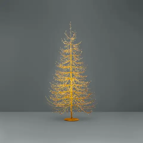 Albero di Natale Faggio Classico 1940 LED, Altezza 180 cm, Finitura Oro