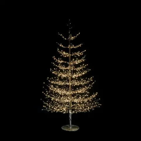 Albero di Natale Faggio Classico 1440 LED, Altezza 150 cm, Finitura Nero