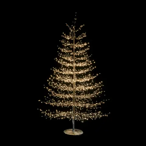 Albero di Natale Faggio Classico 1940 LED, Altezza 180 cm, Finitura Nero
