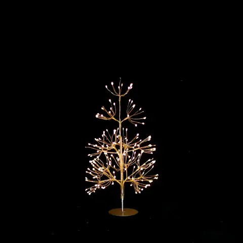 Albero di Natale Faggio Classico 270 LED, Altezza 50 cm, Finitura Oro per Interni ed Esterni