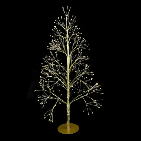 Albero di Natale Faggio Classico 500 LED, Altezza 70 cm, Finitura Oro per Interni ed Esterni