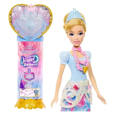Disney Princess - Bambola Cinderella Jewel Reveal Con Sorprese
