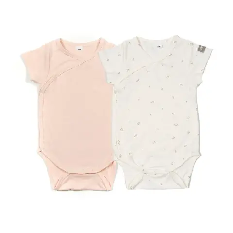 Body Maniche Corte Tulips Mix - Taglia 3 Mesi - 2 Pezzi Rosa e Bianco
