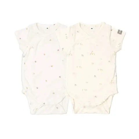 Body Maniche Corte Print Animals Mix - Taglia 18-24 Mesi- 2 Pezzi Rosa e Bianco