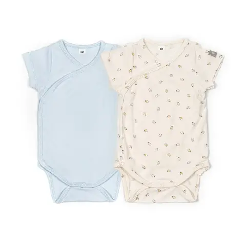 Body Maniche Corte Print Fish Mix - Taglia 0-1 Mese- 2 Pezzi Rosa e Azzurro