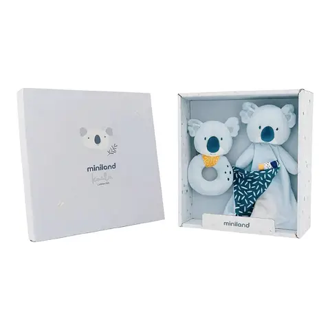 Set Regalo per Neonati: Sonaglio + Copertina Confezione Koala