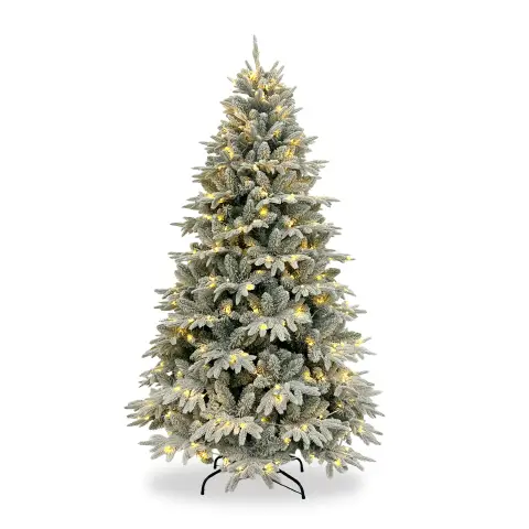 Albero di Natale Luminoso Nevira Innevato, 1205 Rami Apertura a Ombrello, 420 Led, Altezza 210 cm