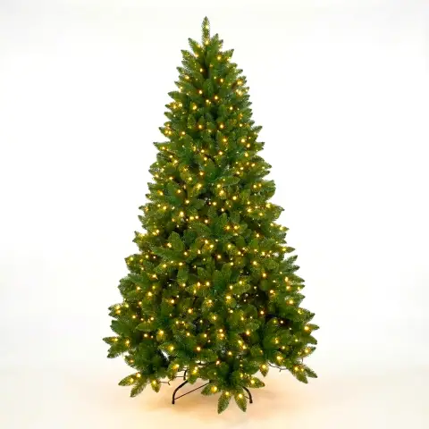 Albero di Natale Luminoso Velkar in PVC, 1097 Rami con Apertura a Ombrello, 400 Led, Altezza 210 cm