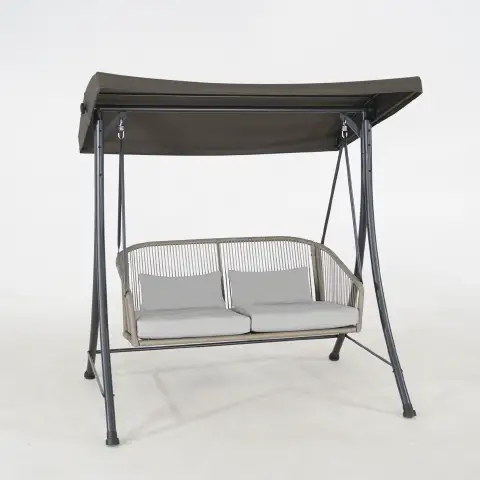 Dondolo Saoma 2 Posti Brown con Tettuccio Parasole – Relax e Comfort per Due Persone