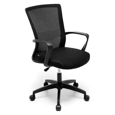 Poltrona Ufficio Lotus Nera Ergonomica con Rete