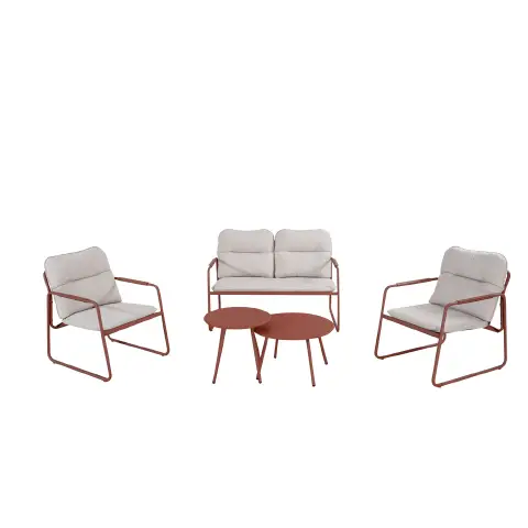 Salottino Furore Terracotta 4 Posti Set Lounge Giardino