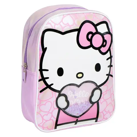 Hello Kitty Zaino Per Bambini Con Cuoricini Applicati