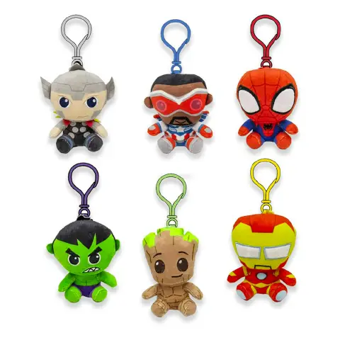 Portachiavi Peluche Marvel 12 cm Assortiti