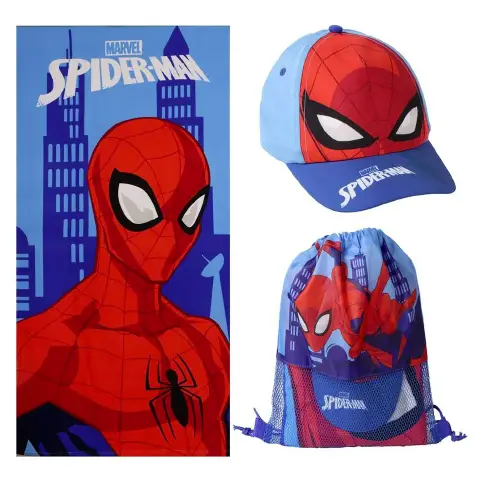 Spiderman Set Estivo 3 Pezzi: Telo, Cappellino E Sacca