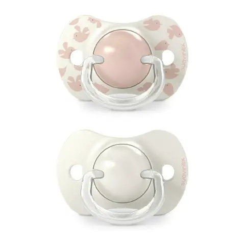Birdies Succhietto Con Tettina In Silicone 6/18m Rosa 2 Pezzi Suavinex