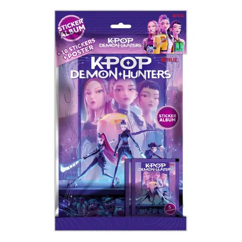 K-Pop Demon Hunters Album Sticker con Poster