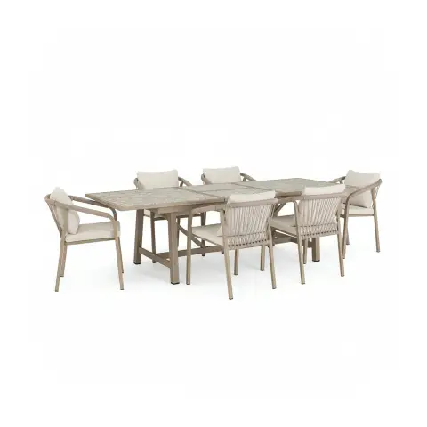 Set Tavolo Kalimera Timber Allungabile + 6 Poltrone Bizzotto