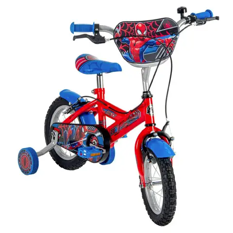 Bicicletta Bambino 12" Spiderman Con Rotelle