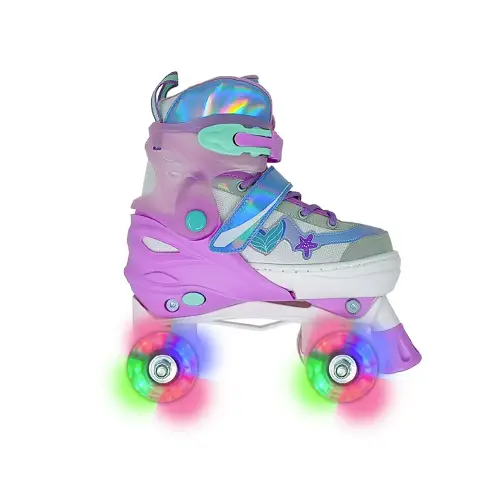 Sport1 Pattino Mermaid Regolabili Con Ruote Led Taglia 34-37