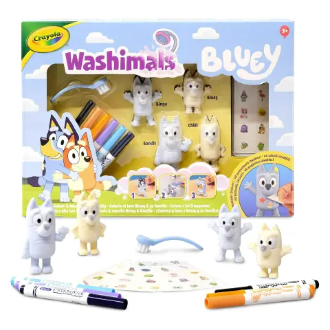 Washimals Pets - Set Con Adesivi Lavabili Bluey