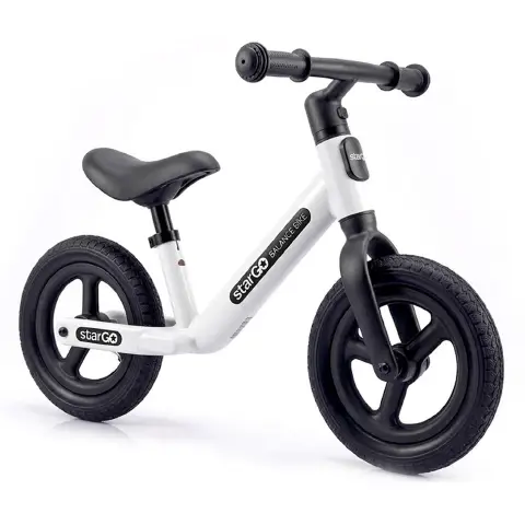Bicicletta Balance Bike StarGo con Sellino Regolabile, Ruote 25 cm, Bianca