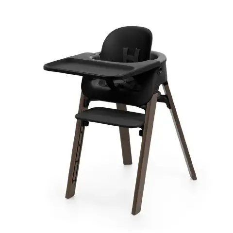 Seggiolone Stokke Steps Sedia Evolutiva Bambino - Nero/marrone Scuro