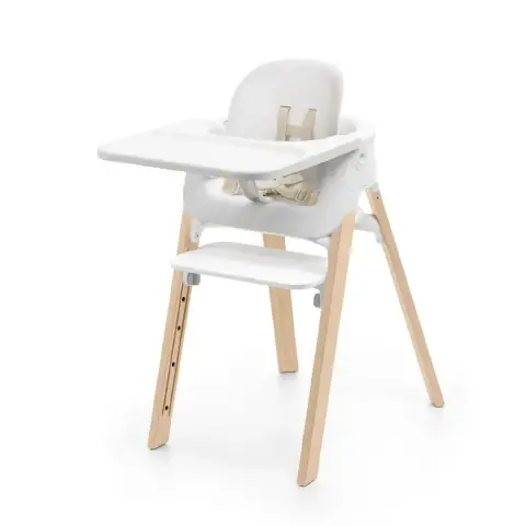 Seggiolone Stokke Steps Sedia Evolutiva Bambino - Bianco/Naturale