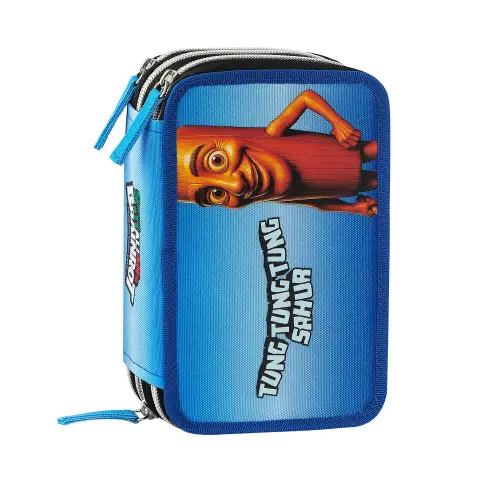 Astuccio Scuola Corredo 3 Zip Brainrot Tung Tung Tung Sahur