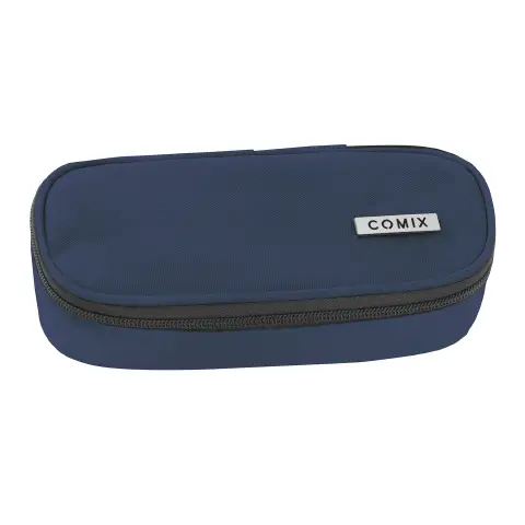 Astuccio Scuola Comix Ovale Blu Organizzato con Divisorio