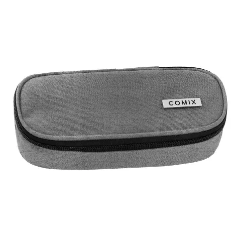 Astuccio Scuola Comix Ovale Grigio Melange Organizzato