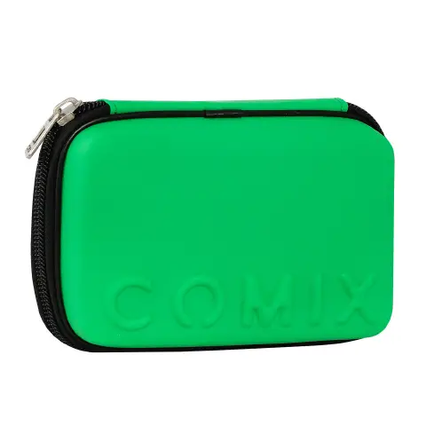 Astuccio Scuola Corredo Maxi Zip Comix Opaco Verde