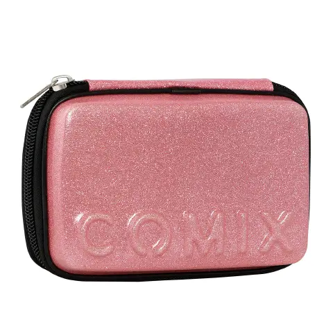 Astuccio Scuola Corredo Maxi Zip Comix Glitter Rosa