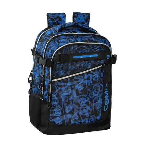 Zaino Scuola Organizzato Comix Wbs 2.0 Street Blu Nero