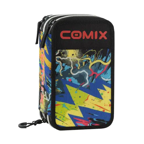 Astuccio Scuola Corredo 3 Zip Comix Wbs 2.0 Thunder