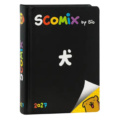 Scomix Diario Agenda 16 Mesi Medium Black