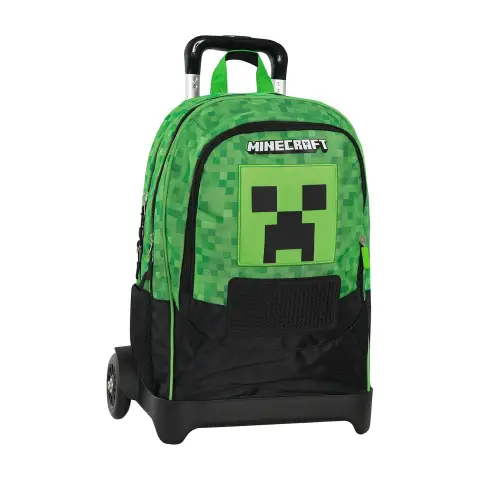 Minecraft Zaino Scuola Organizzato con Trolley Staccabile Pixel