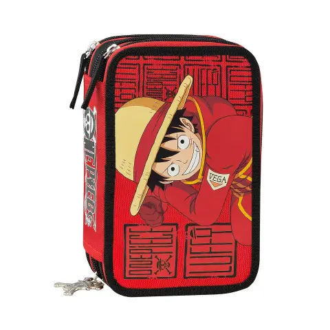 One Piece Astuccio Scuola Corredo 3 Zip
