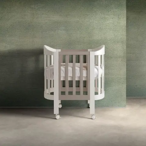 Lettino Trasformabile Candy 3-in-1 Bianco-Tortora con Tessile Coordinato