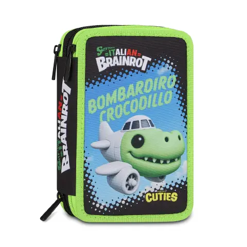 Astuccio 3 Zip Brainrot Bombardiro Crocodillo Kit 44 Pezzi