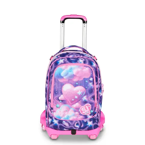 Sj Gang Fluffy Pink Girl Zaino 34 Litri con Trolley Jack-8wd