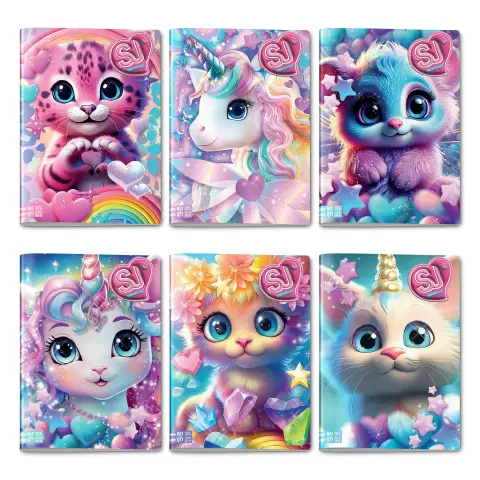 Sj Gang Animali Girl Quaderno A4 Maxi 96/100 Rigatura A