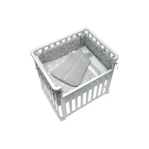 Letto Infinito Evolutivo 6in1 Bianco con Tessile Grigio