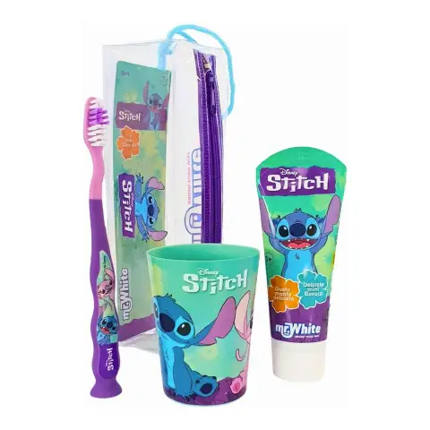 Stitch Pochette con Bicchiere Spazzolino Dentifricio 75 ml