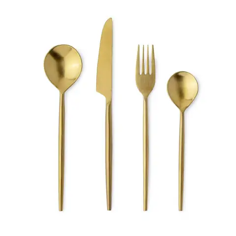 Posate Bronte Oro Satinato 16 Pezzi