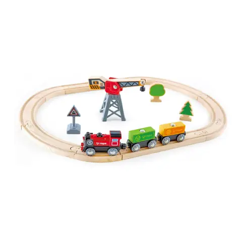 Pista Trenino con Gru e Locomotiva a Batteria