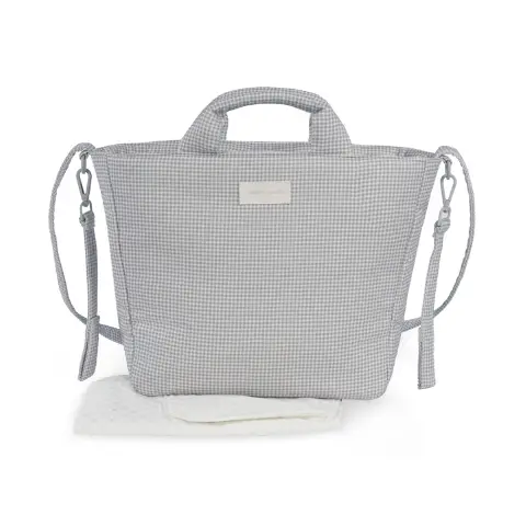 Borsa Fasciatoio Little Bloom Vichy Grigio Pasito a Pasito